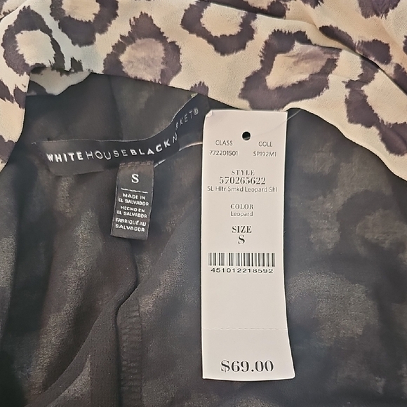 White House Black Market Animal Print Blouse - Picture 7 of 7